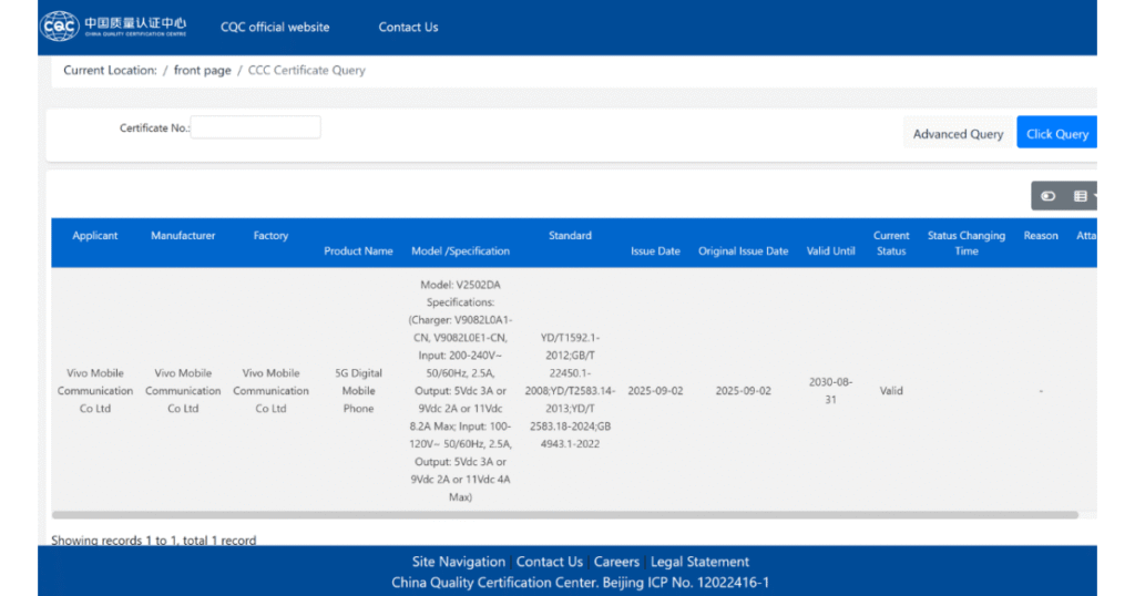 model number V2502DA